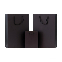 2021 hot sale twist handle 250 Gsm Black Kraft Paper Craft Bag
